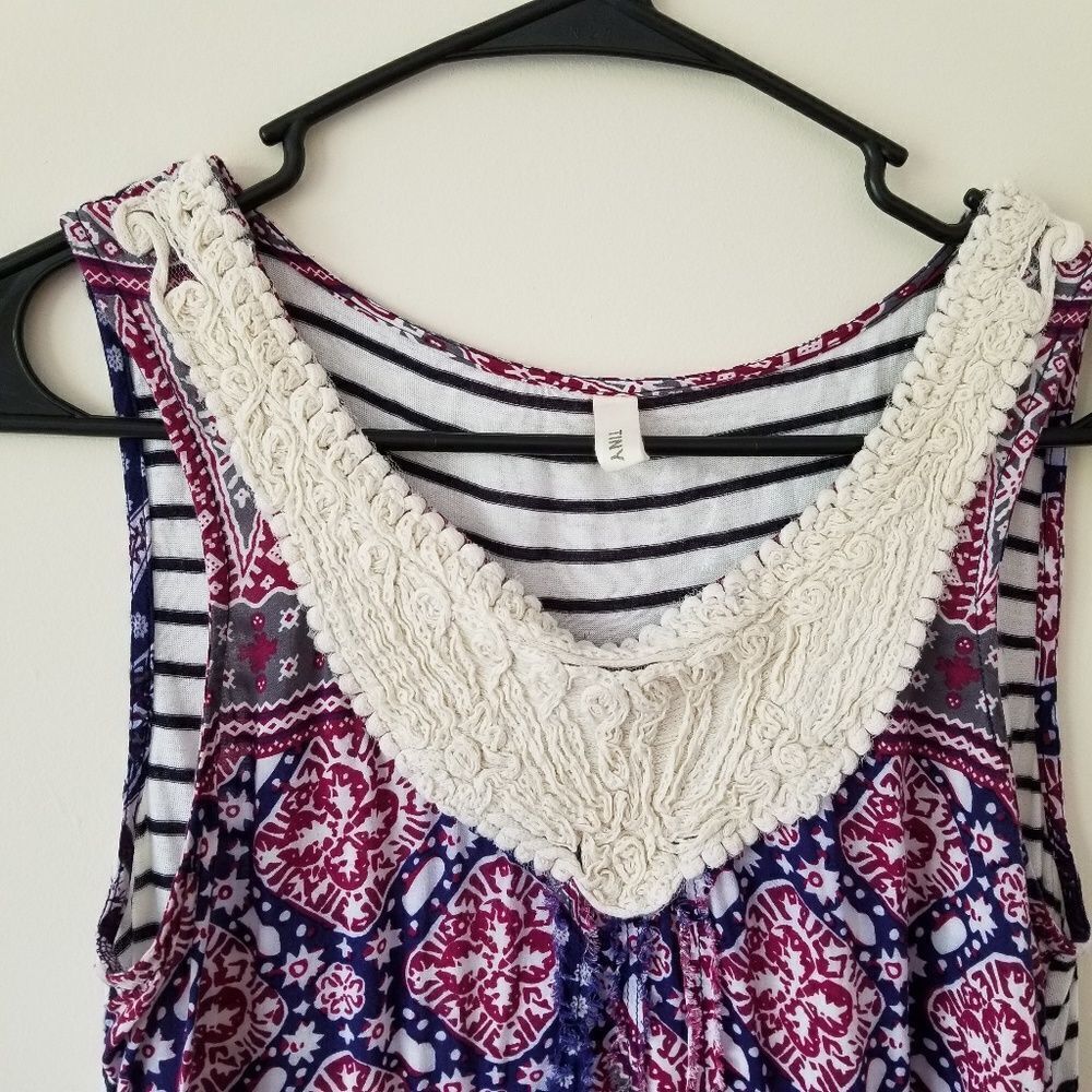 Anthropologie x Tiny Santa Clara Purple Patterned Striped Fish tank top size xs‎ - Picture 3 of 5